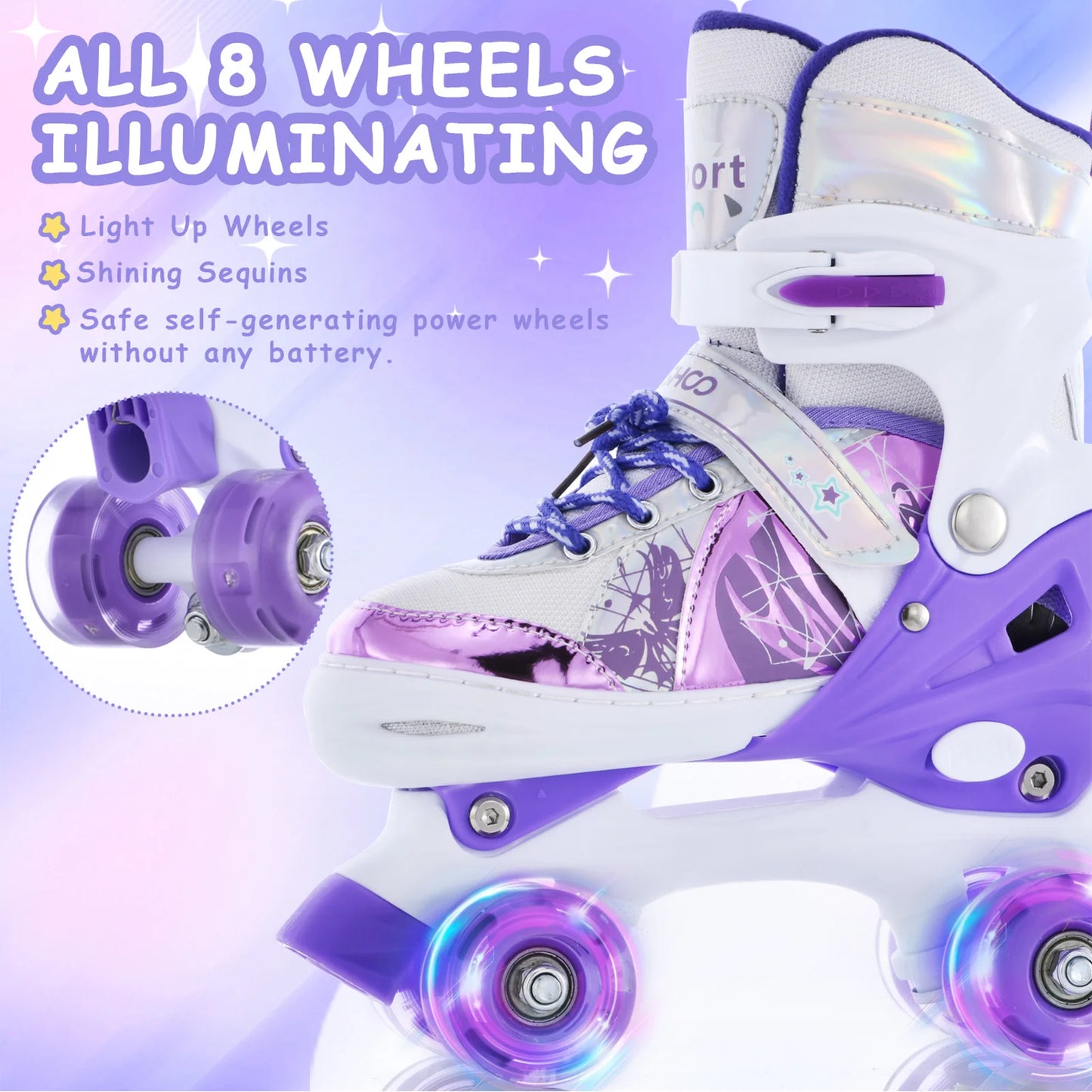 Roller Skates for Girls Boys for Kids 4 Size Adjustable Light Up kids roller skates girls roller skates kids roller skates girls