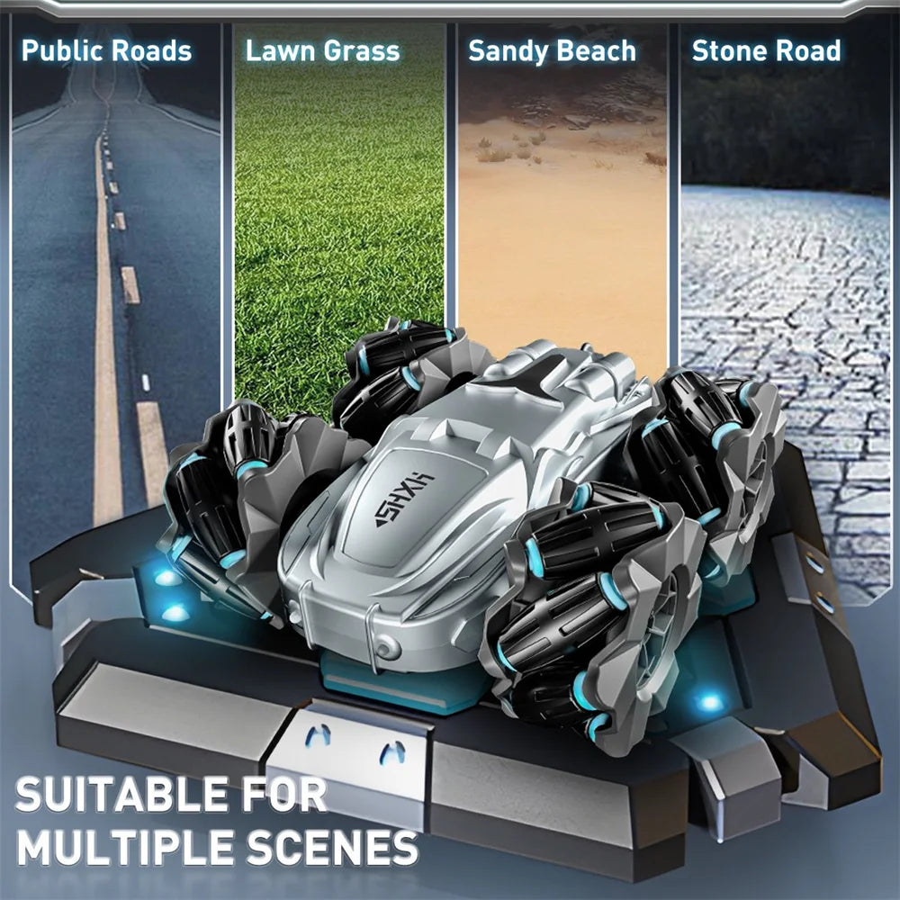 Remote Control Car,Double Sided 360° Rotating 4WD RC Cars, 2.4GHz Electric Race Stunt Toy Car Rechargeable Toy Cars Boys Girls