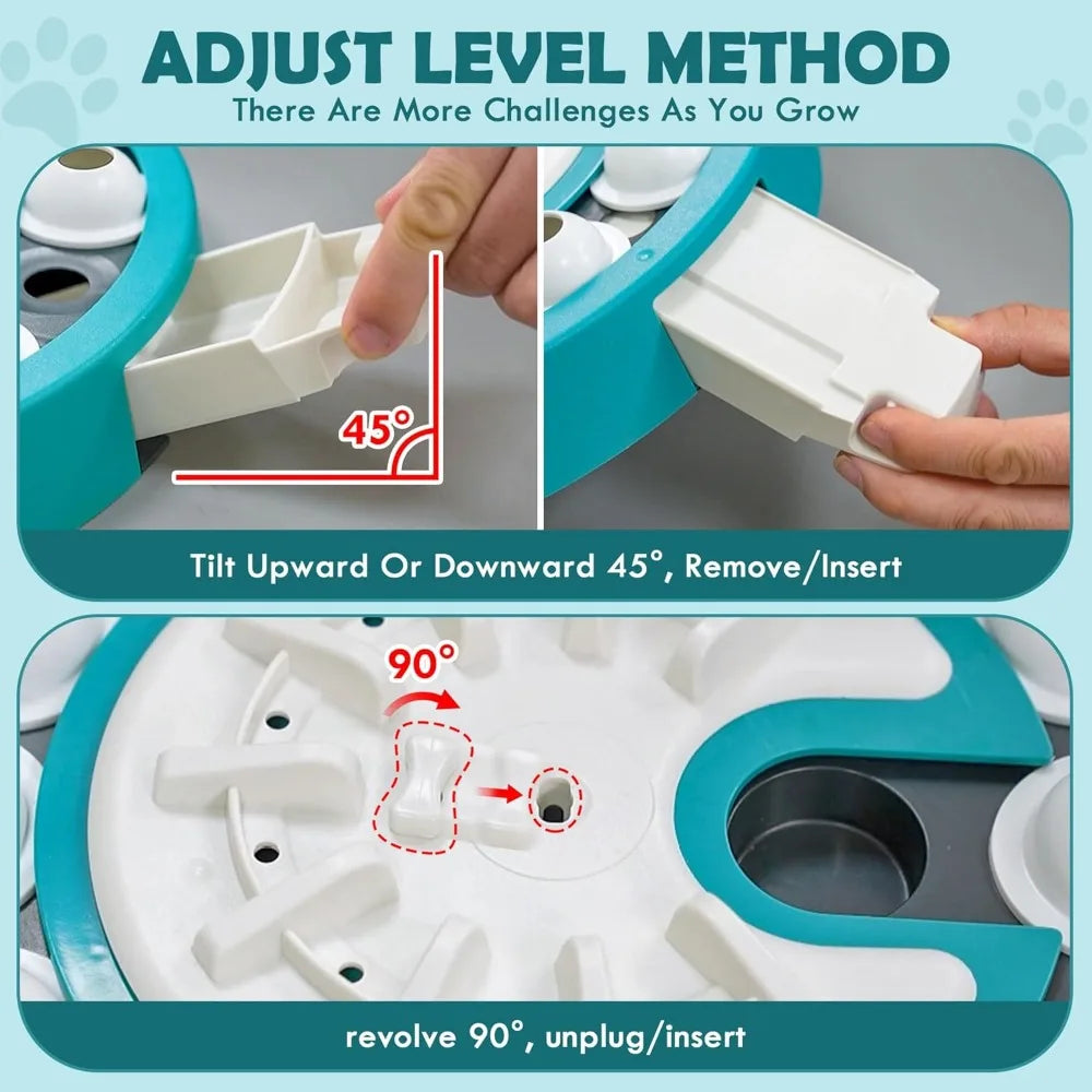 Dog Puzzle Toy, Level 3 in 1 Adjustable Difficulty，Mental Stimulation Training