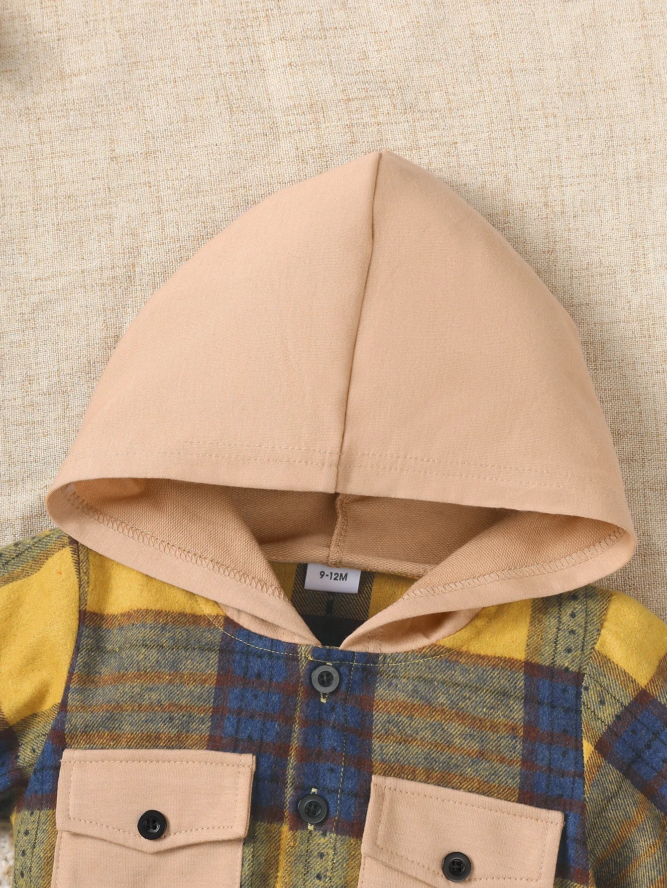 Winter 1-4 Years Old  Cool  Boys  Checkered Hooded Sweatshirt And Sports Pants Casual 2-Piece Set