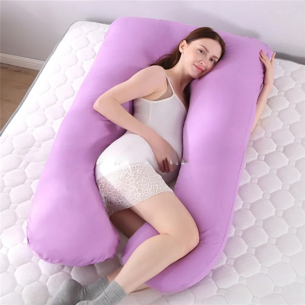 Pregnant Women Sleeping Support Pillow Cotton Pillowcase U Shape Maternity Pillows Pregnancy Side Sleeper Bedding No Filler