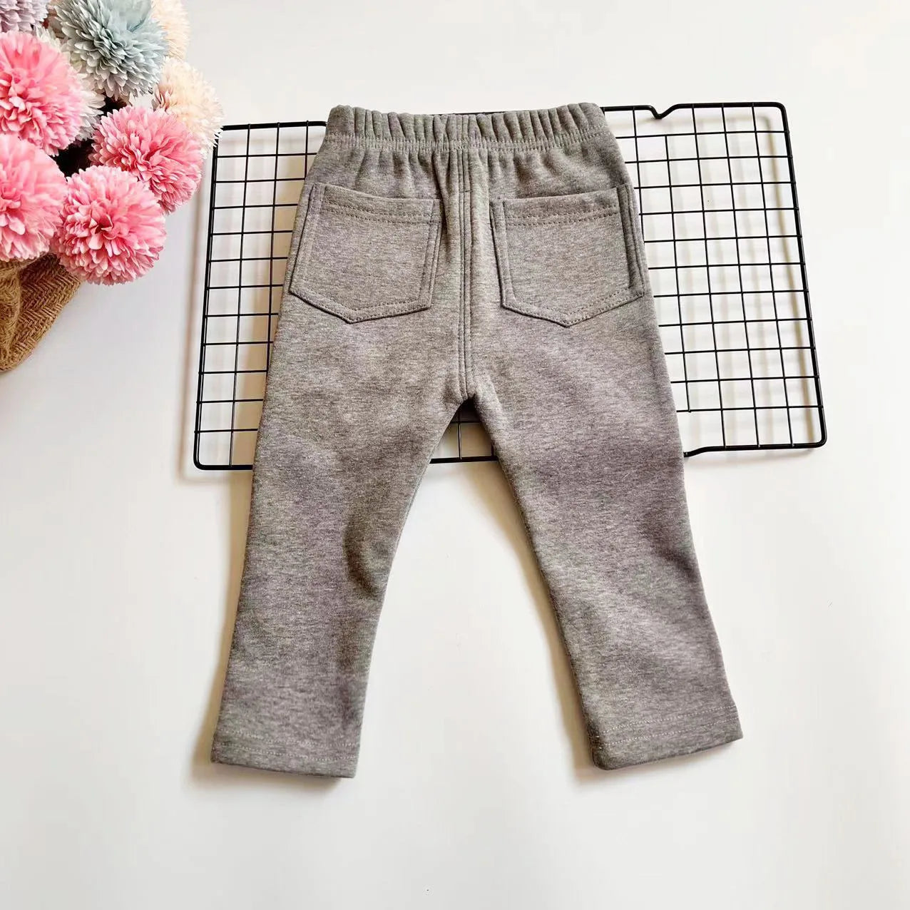 Winter Baby Boys Imitation Denim 2-6Y Children Thin Loose Trousers Boys Stretch Warm Pants Autumn Fashion Kids Fleece Jeans