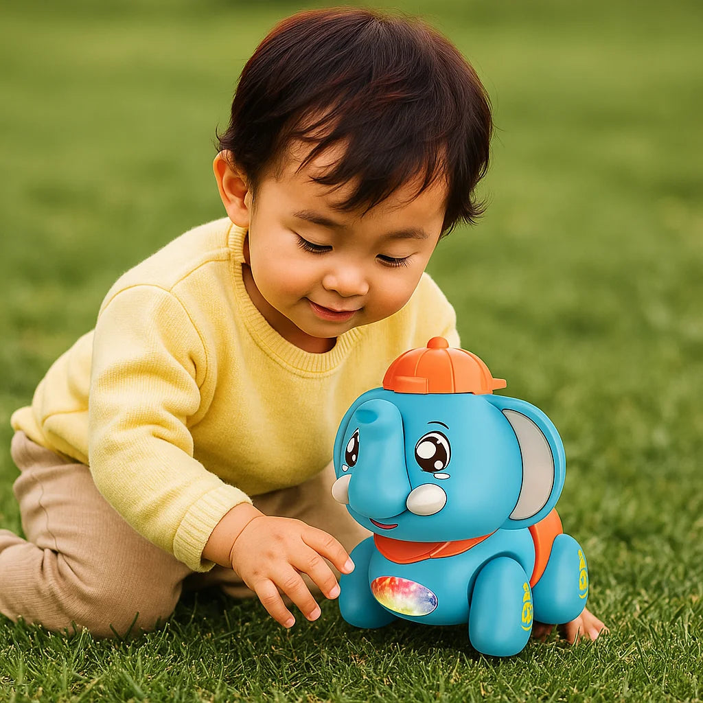 New Walking Traction Elephant Dancing Lights And Music Toddler Learning Crawling Educational Toys Creative And Fun Gifts