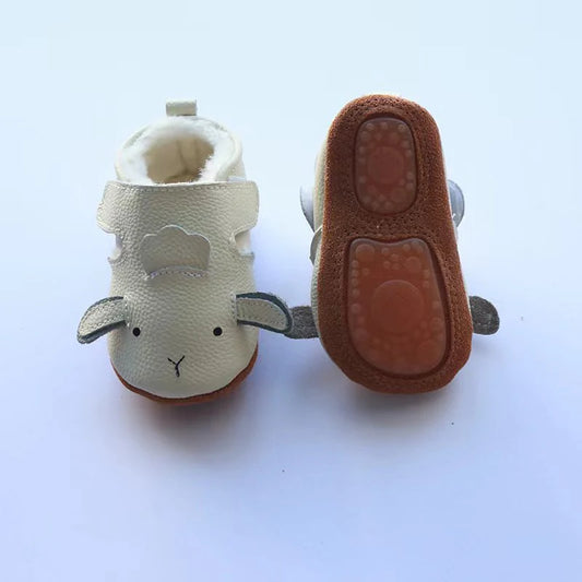 Baby Furry Boots Kids Leather Casual Crib Winter Shoes For First Steps Toddlers Girls Boys Newborn Infant Educational Walkers