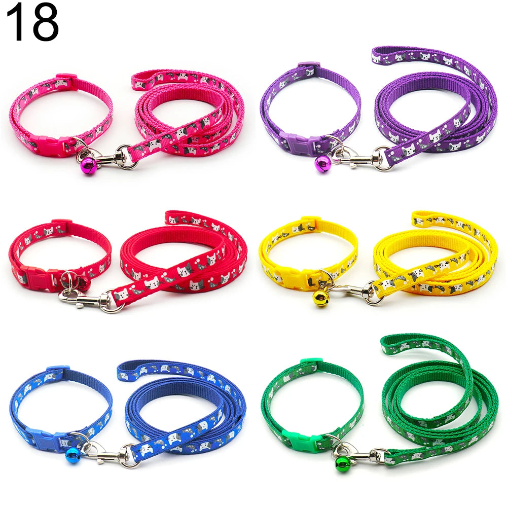 24Sets Dog Cat Leash Adjustable Leashes Collar Puppy Outdoor Walking Personalized Terier Schnauzer Outdoor Traction Rope General