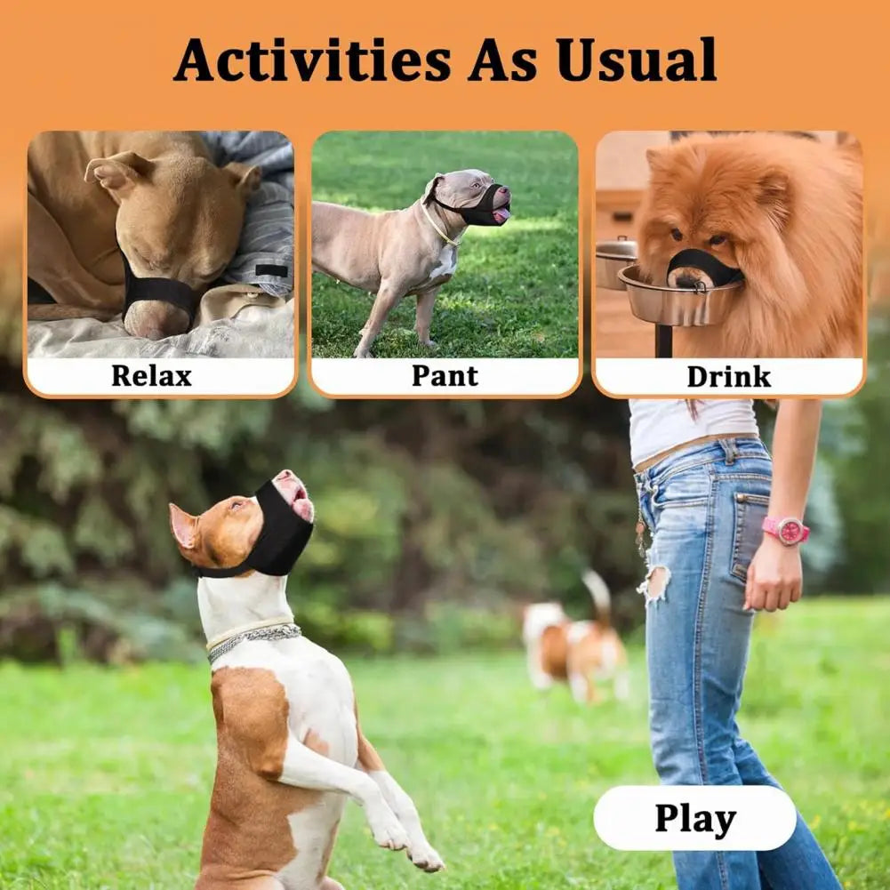 Dog Muzzle Soft Mesh Muzzle Drinkable Muzzle Prevent Barking Biting Chewing Dog Mouth Cover for Medium Large Short Snout Dog
