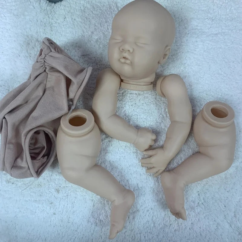 20inch ASHIA Reborn Doll Kit Cute Sleeping Baby Lifelike Soft Touch Unfinished Unpainted Doll Parts DIY Blank Doll Kit Bebe Toys