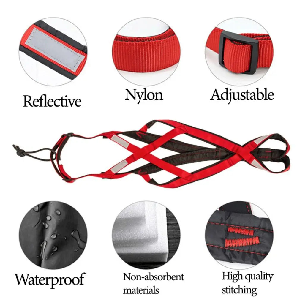 Reflective Dog Harness Adjustable Weight Mushing Dog Sled Harness Pulling Sledding Skijoring Pet Back Chest Strap Large Dogs