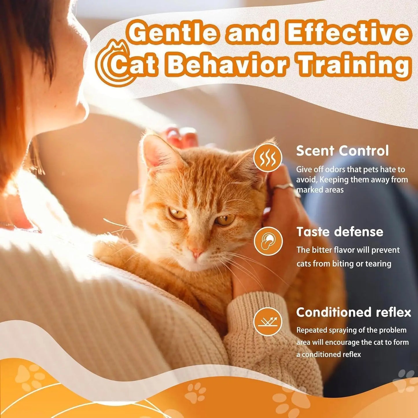 【Stop Scratching Now】Cat Scratch Deterrent Spray, 2-Pack Value Pack, Alcohol-Free Quick Training Aid for Furniture, Sofa