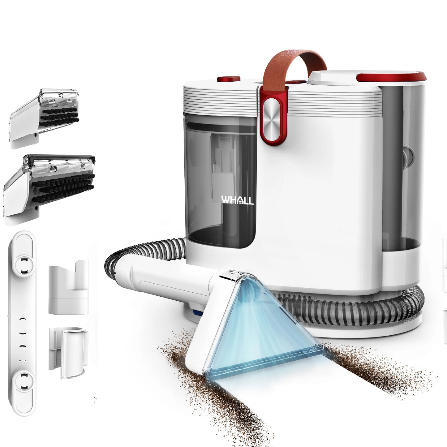 WHALL Carpet Cleaner with Wide Path Tool, Self-Cleaning, for Pet Stains on Carpet, Upholstery, Car Seats, and Home Use