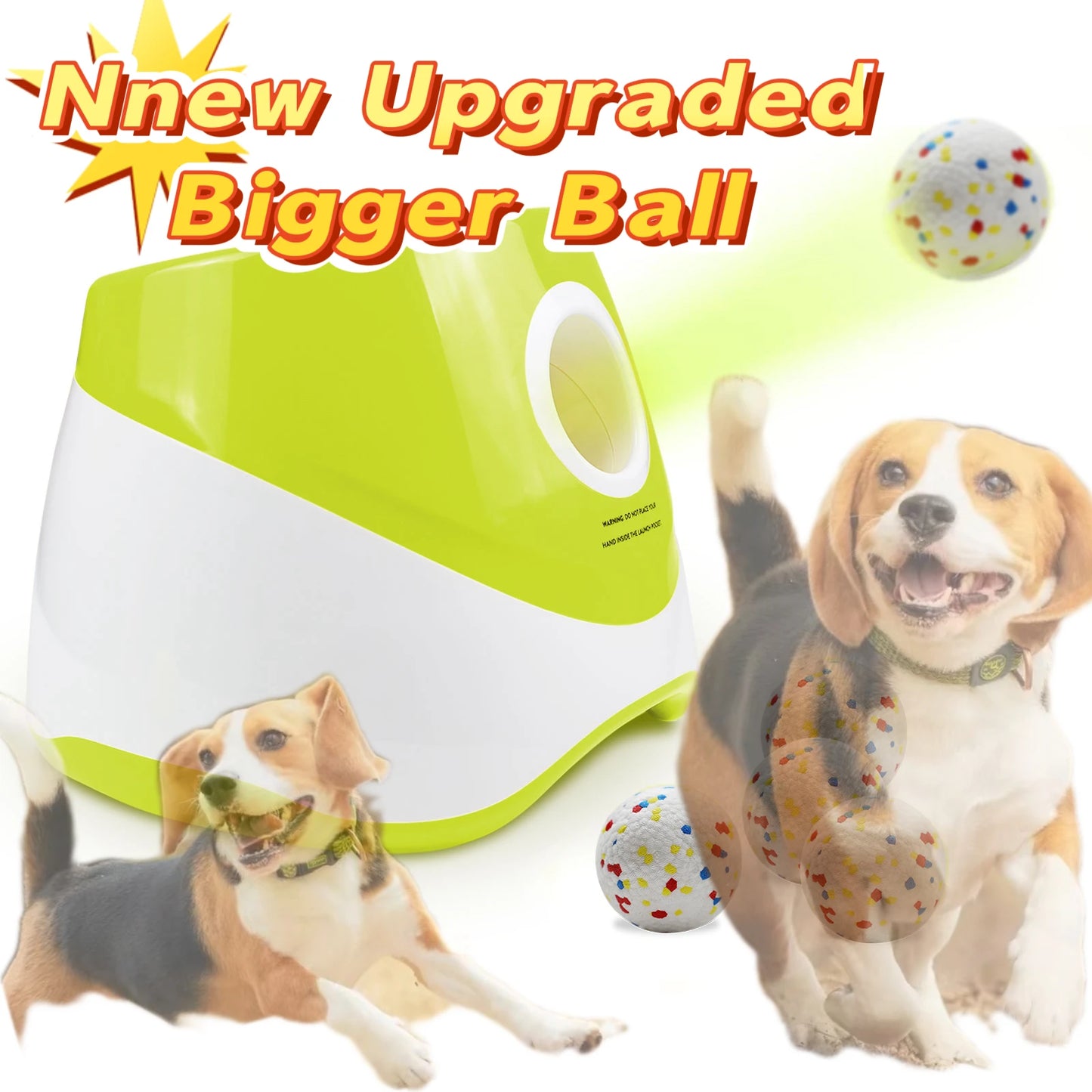Upgraded Automatic Ball Launcher for Medium/Large Dogs - Rechargeable Tennis Ball Thrower with Interactive Pinball Design | USB