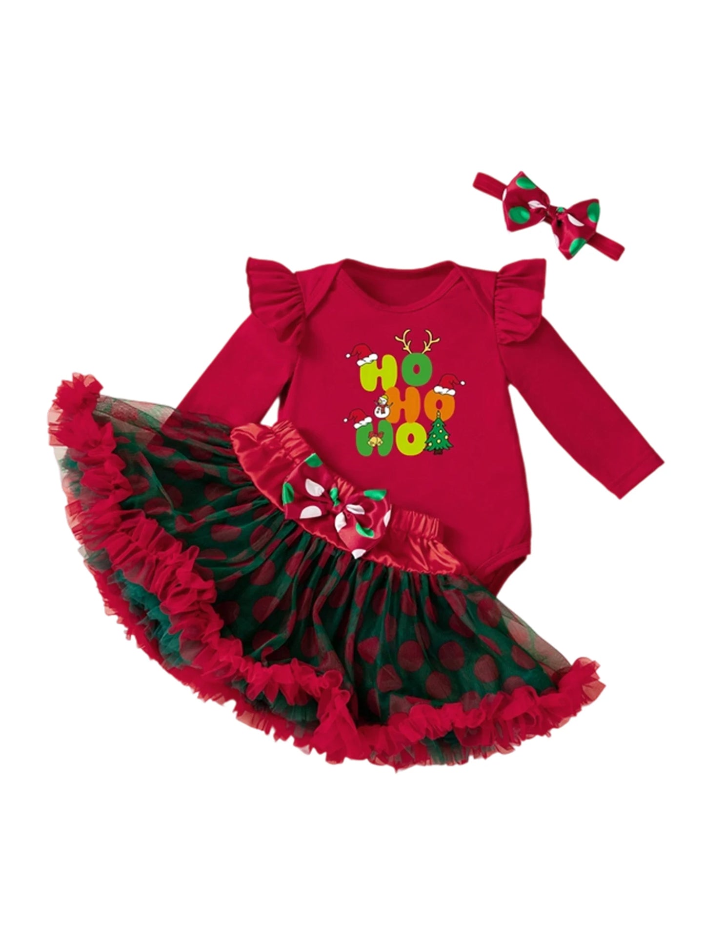 Toddler Girls 3PCS Outfit Set Floral Print Long Sleeve Top Ruffle Skirt Headband Fall Clothes Set for Baby Girls