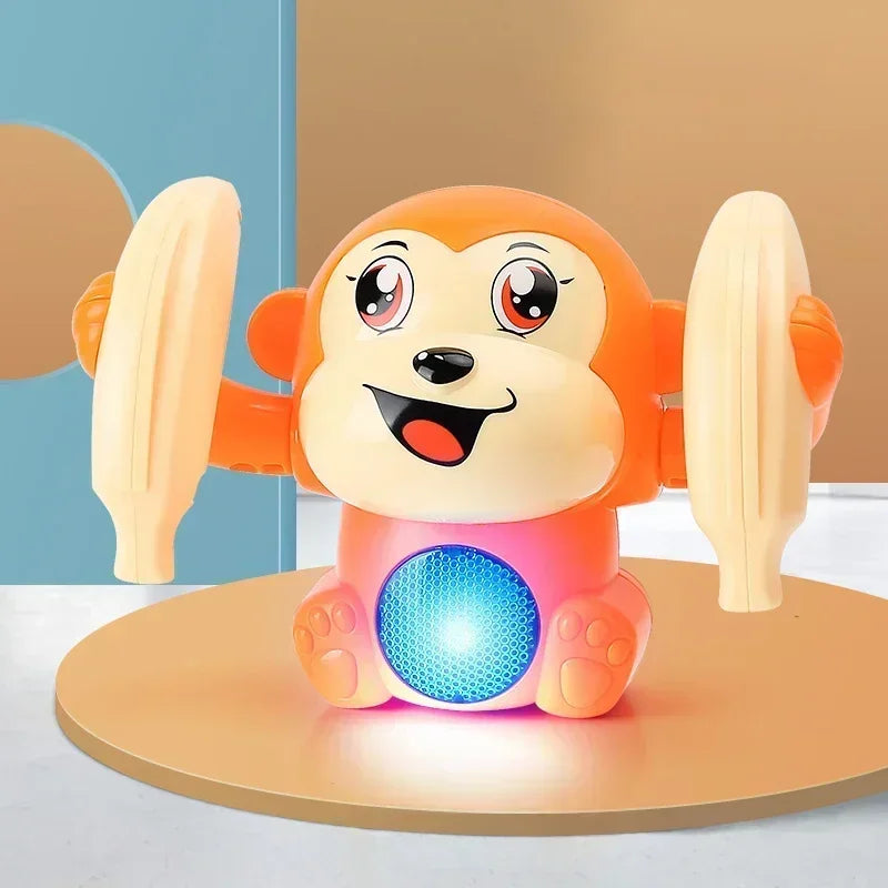 Baby Crawling Toys Musical monkey Infant Moving fliping Dancing Toys with Light Toddler Interactive Development Tummy Time Gift