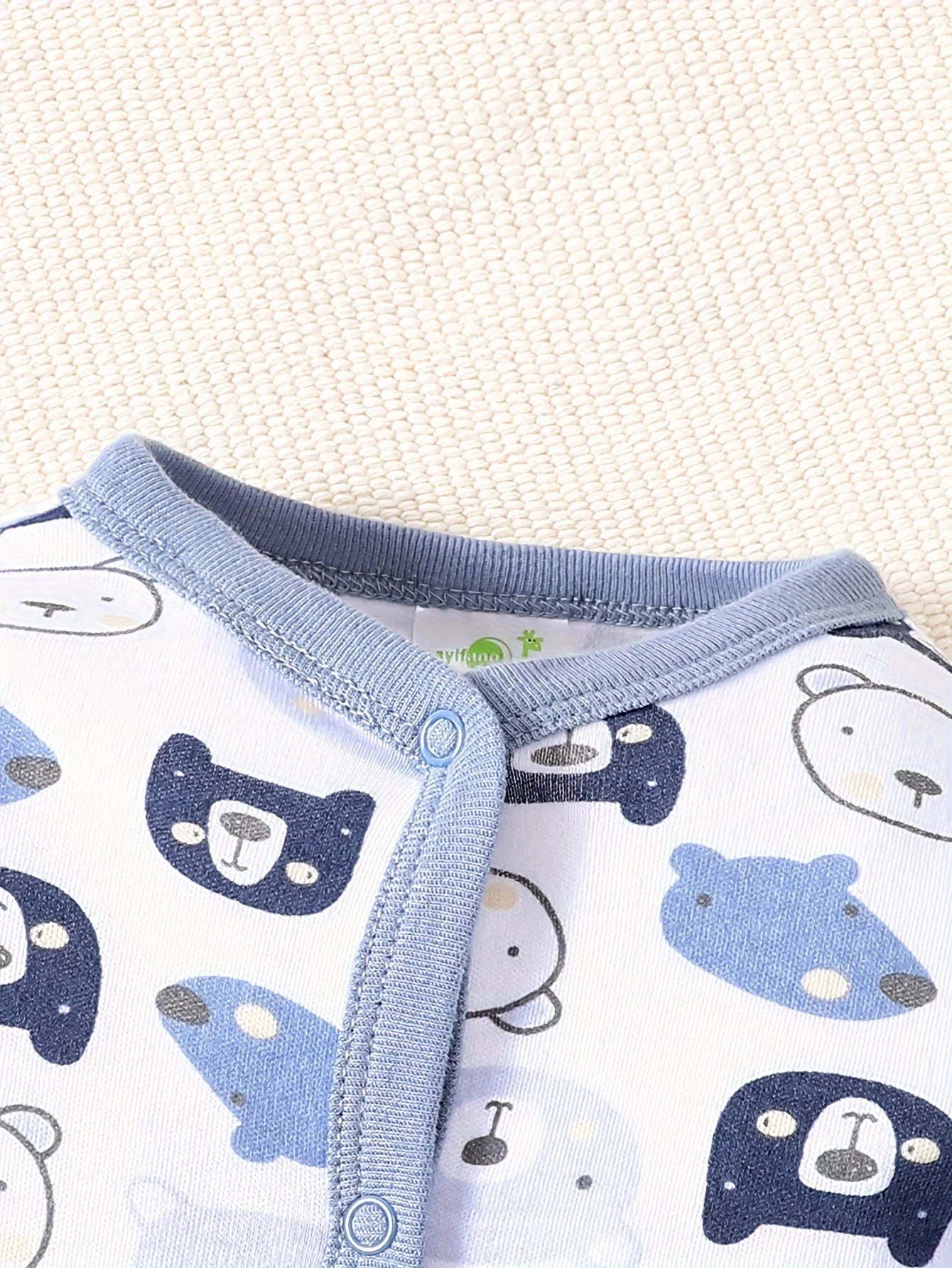 2-Picec Baby Four Seasons Tie Feet Bodysuit for Boys Little Bear Creative Baby Cute Bodysuit Made of Pure Cotton, Soft  Comforta