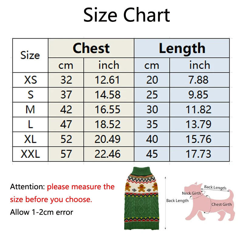 Christmas Red Green Reindeer High Neck Soft Sweater for Dog Puppy Winter Wear Clothes Pullover Sweatshirt Clothes Dog Cat
