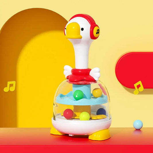 Press And Spin Toys Popping Ball Spinner Toy Sound And Light Ball Jumping Spinner Toy Interactive Rebound Design For Home