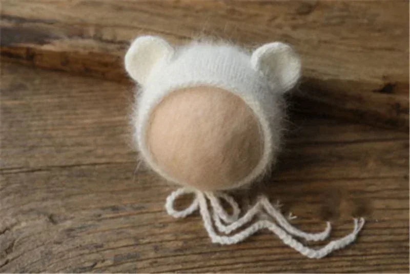 Baby Swaddling  Blanket Newborn Photography Receiving Stretchable Wool Wrap Handmade Hat Photo Shooting Accessories