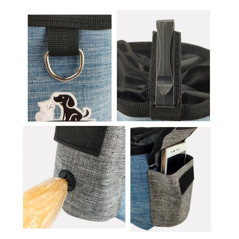 Portable Dog Treat Bag Outdoor Dog Treat Pouch for Training Feeding Bag Large Capacity Pet Trainer Waist Bag Dog Supplies
