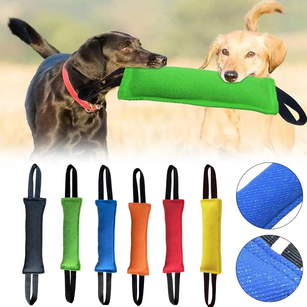 Dog Bite Stick Dog Tug Toy Jute Bite Pillow Dog Bite Tug With 2 Handle For Training Large Dogs DIY Interactive Training Toy