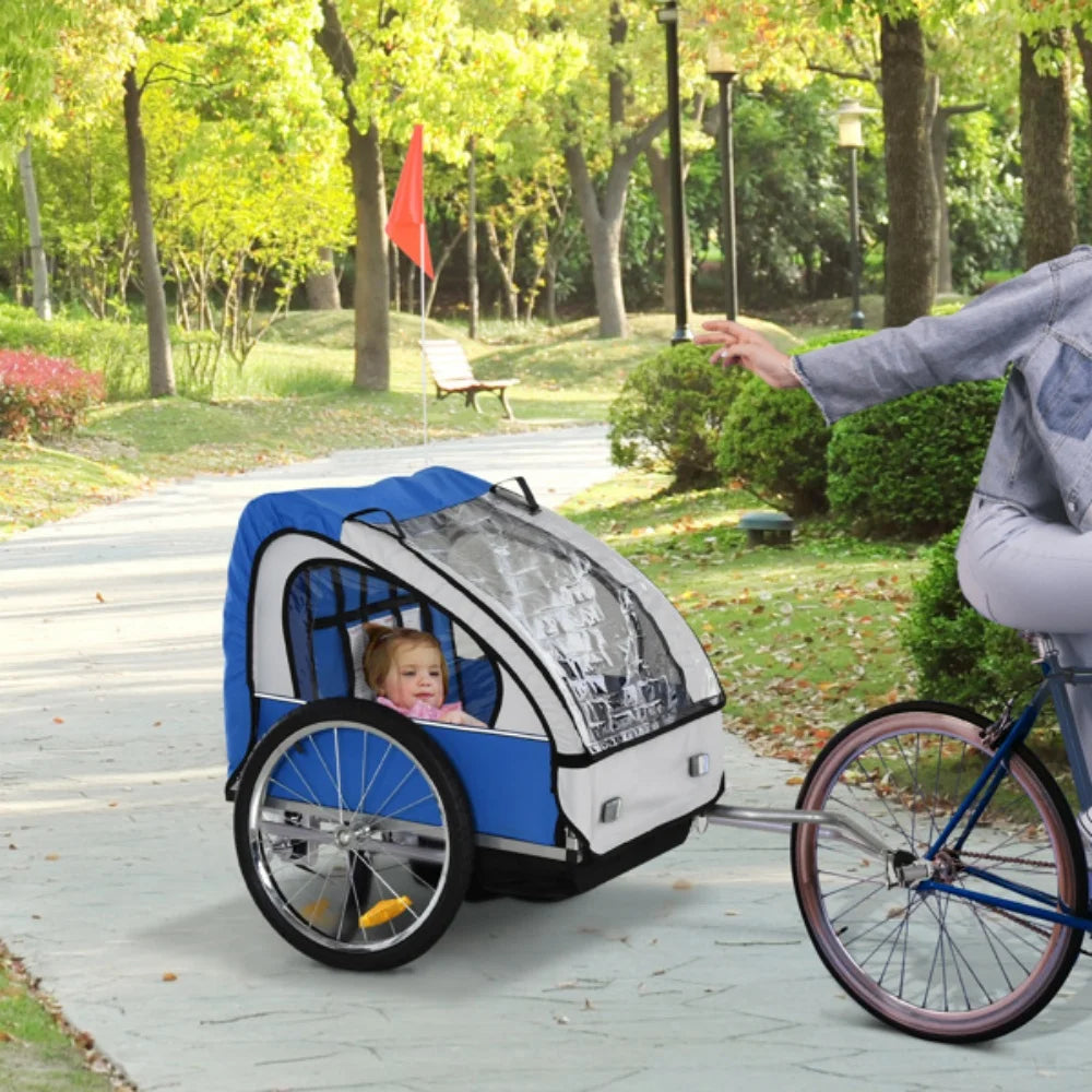 2 in one Baby and Pets Bike Trailer Bicycle Trailer Foldable Pet Trolley Go Out Pet Trailer Wheel Kids Bicycle Trailer With Seat