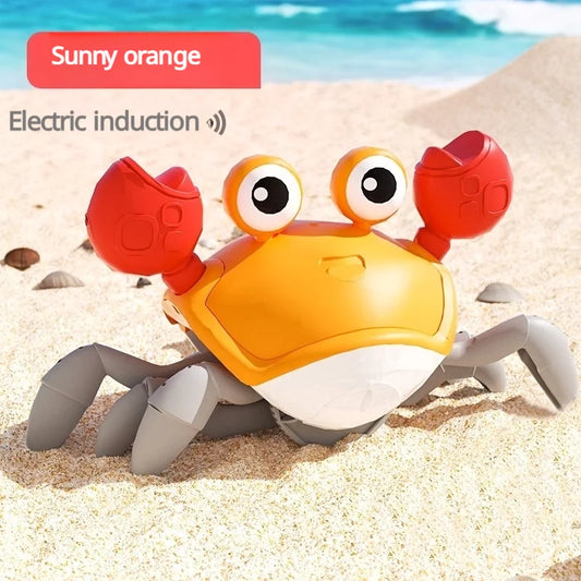 Induction Escape Crab Electric Pets Musical Toys Toddler Crawling Baby Walker Crab Interactive Toys for Children Gifts