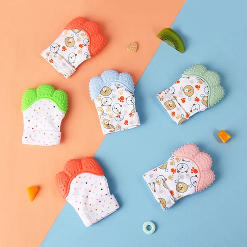 Baby Teething Silicone Gloves Multi-Layer Breathable Chewing Gloves Baby Teething Toys Baby Self Soother Teether Teething Toys