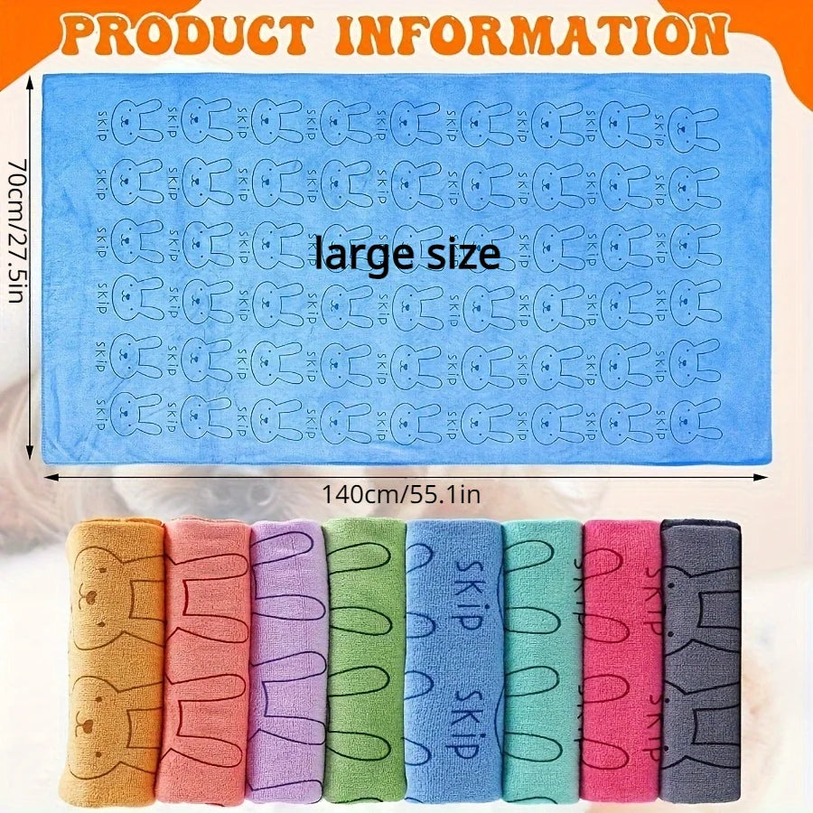 1pc Ultra Fine Fiber Super Absorbent Pet Bath Towel, Fast Drying, Soft and Comfortable Small To Large Dog and Cat Grooming Towel
