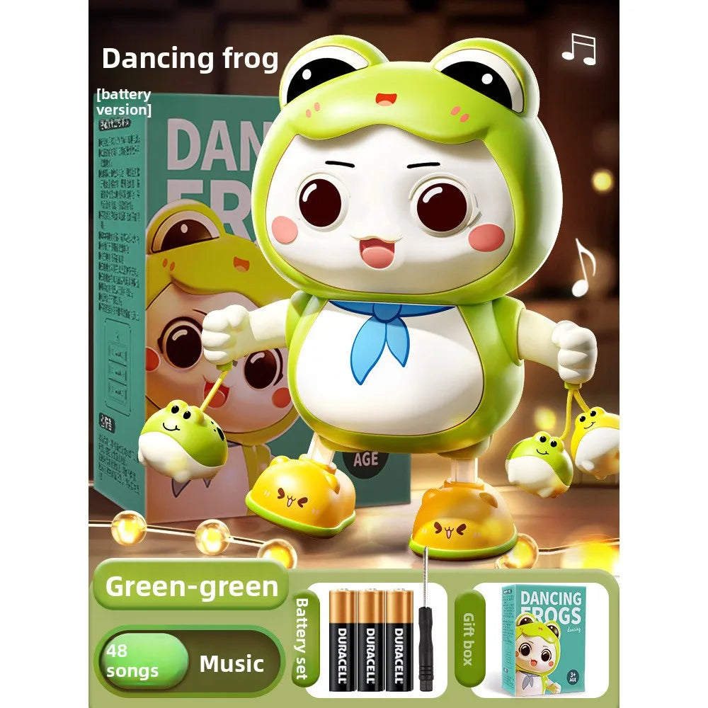 Electric Dancing Frog Toy - Musical Baby Soother with Lights, Tummy Time Trainer & Sensory Play for Infants (Boys Girls Gift)