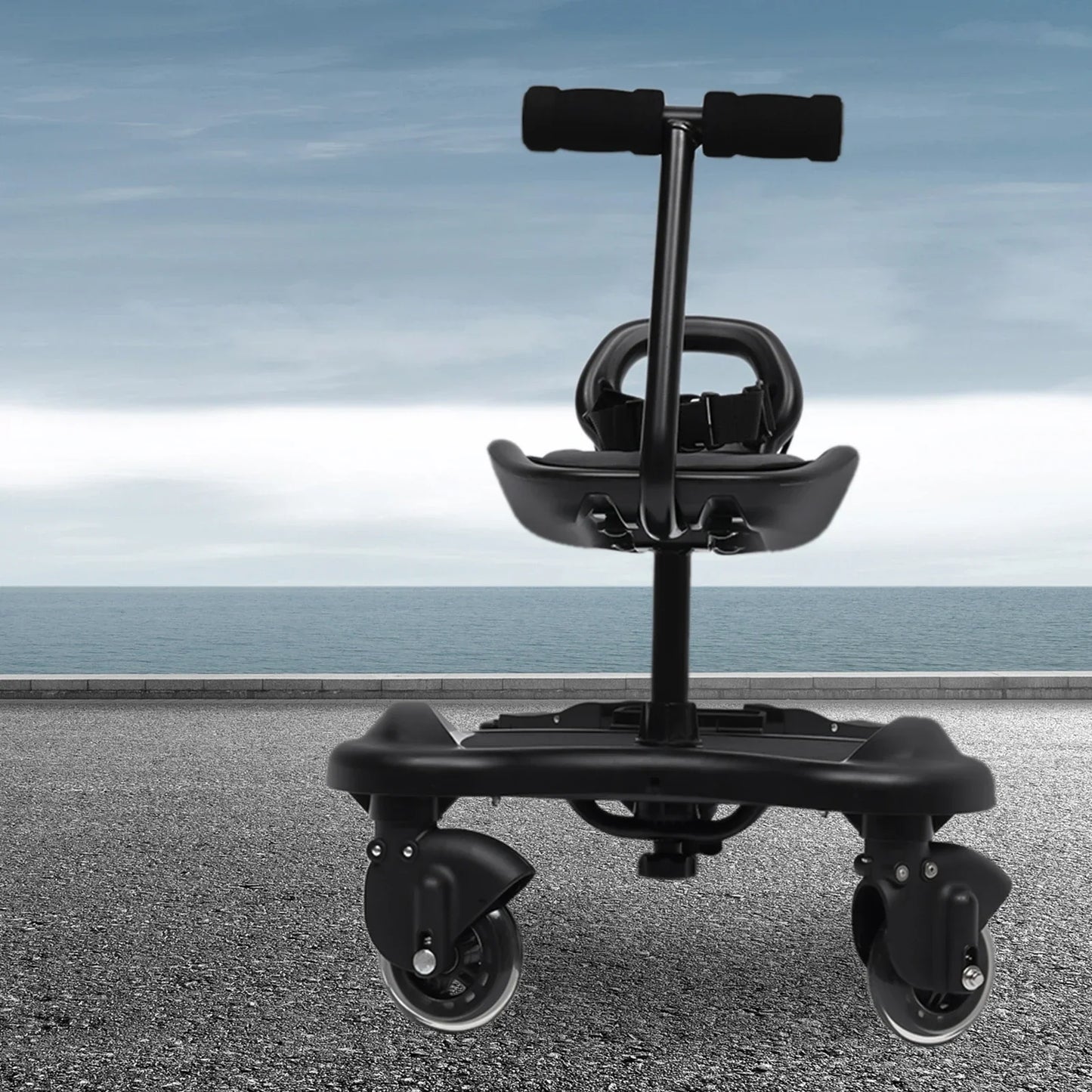 Universal 2-in-1 Stroller Board,Child Rider Stroller Attachment with Detachable Seat Standing Board, Holds Children Up To 44lbs