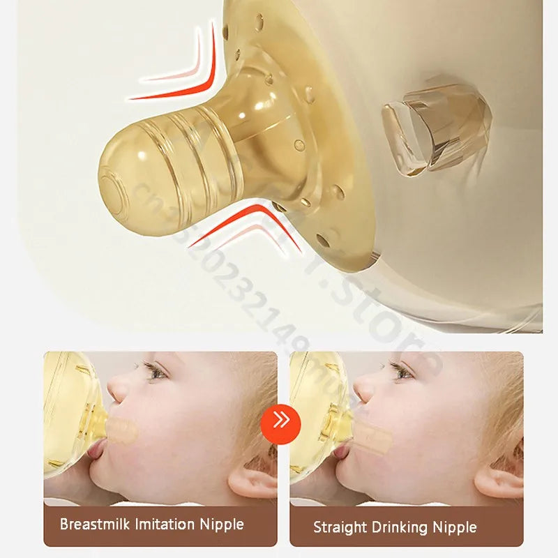 Newborn baby bottle/wide mouth break bottle/nano nipple/drinking nipple/duck nipple/learning drinking cup/big baby bottle