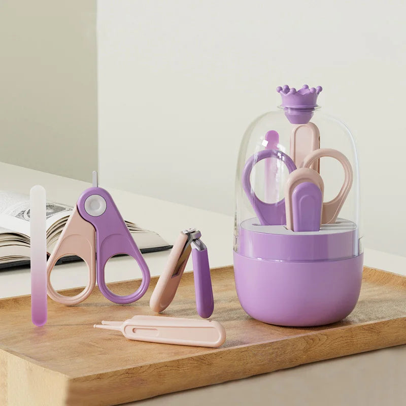Children Manicure Kit Baby Nail Scissor Baby Nail Care Tool Set Kid Safe Portable Nail Clipper Trimmer File Tweezer with Box