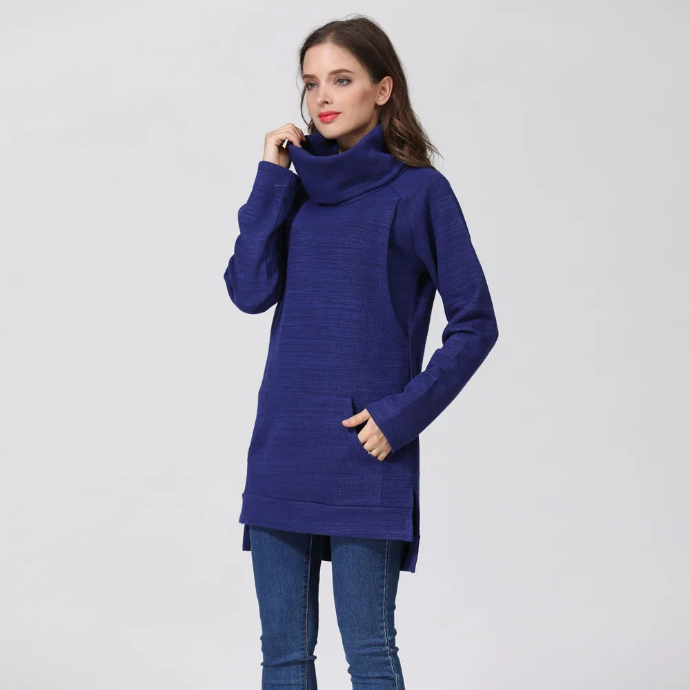 New Elegant Maternity Clothes Breastfeeding Coat Turtle Neck Nursing Sweaters Hoodie Women Winter Lactation Wear