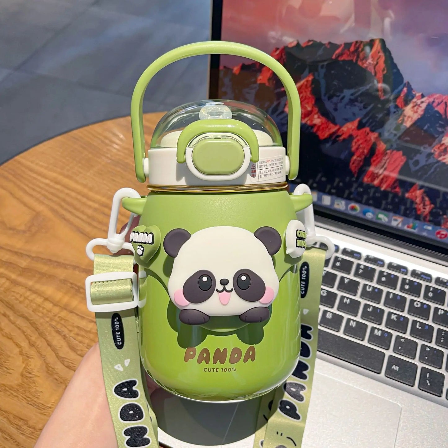 Cartoon Children's panda cute bottle Doll Big Belly Cup Boys and Girls New Portable Straw Cup