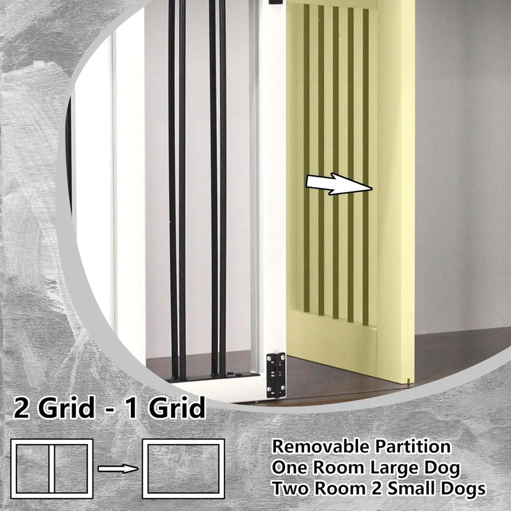 Dog Crate Furniture with Divider, Dog Crate for Small to Large Dogs, Dog Kennel Furniture with Double Doors, 47.2" W x 23.6" D x