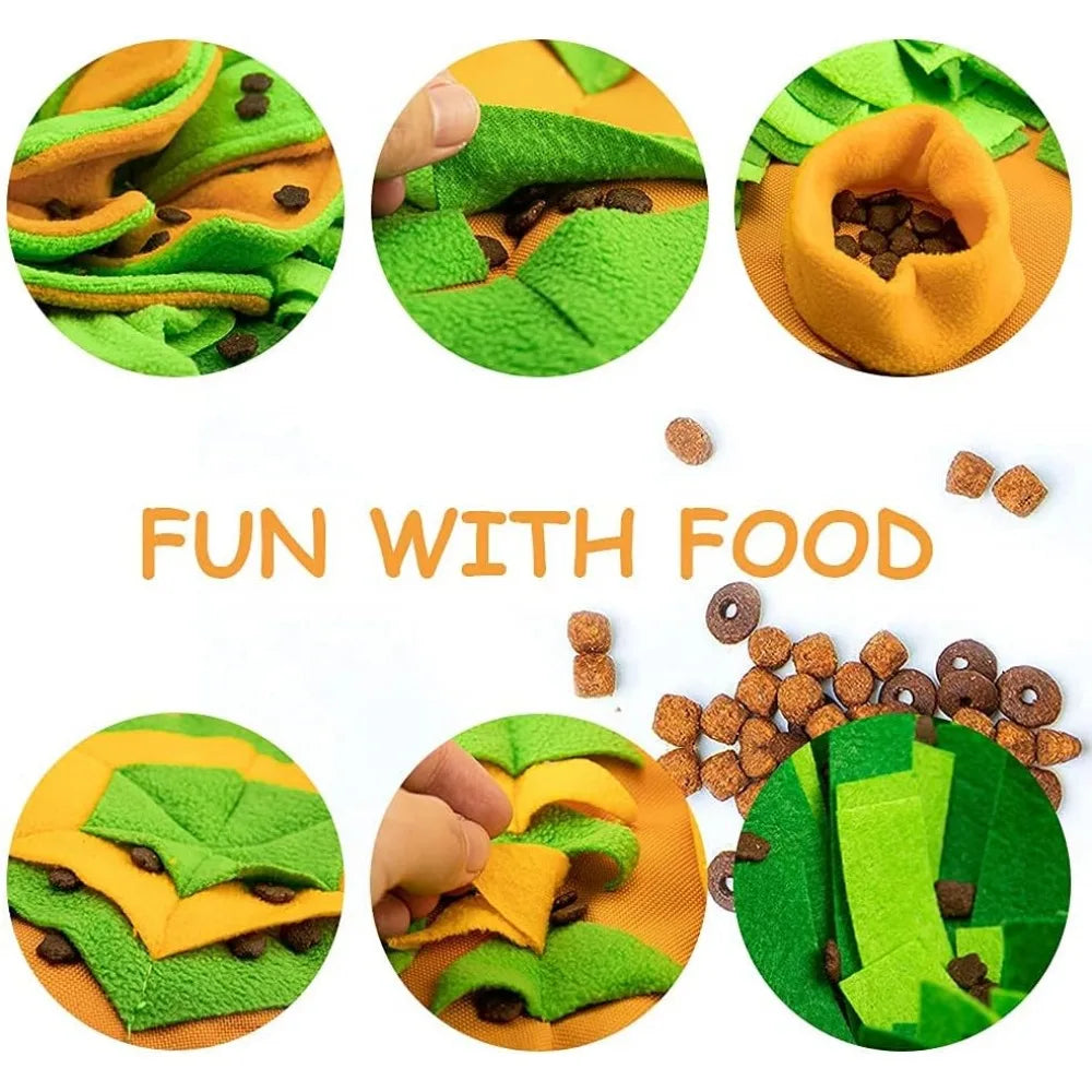 AWOOF Large Dog Snuffle Mat, Interactive Feeding Mat, 34.6 in x 19.6 in, Squeaker and Crinkle Paper, Non-Slip, Easy to Clean