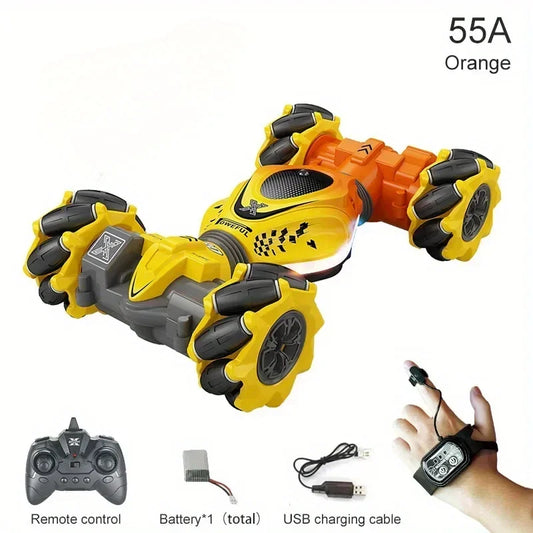 Newest 4WD RC Stunt Car 2.4G Radio with 1/2/3 Battery Remote Control Cars RC Watch Gesture Sensor Rotation Electronic Toys Gifts