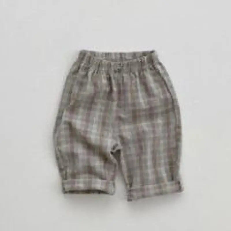 Kid Boy New Fashion Plaid Pants Simple Comfortable Trousers Toddler Boy Striped Cotton Wide Leg Pants All-match Pants