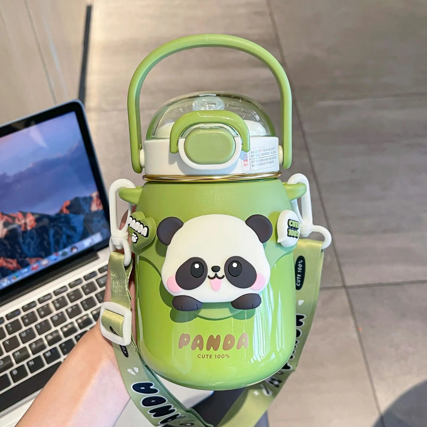 Cartoon Children's panda cute bottle Doll Big Belly Cup Boys and Girls New Portable Straw Cup