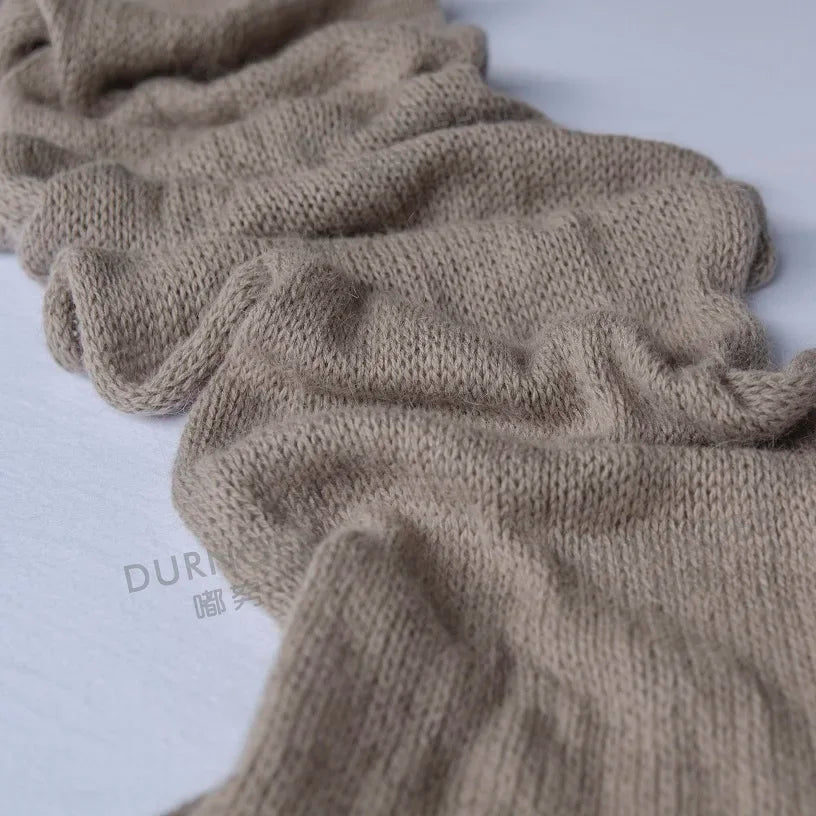 Baby Swaddling  Blanket Newborn Photography Receiving Stretchable Wool Wrap Handmade Hat Photo Shooting Accessories