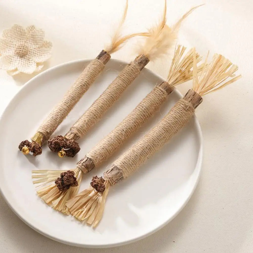 1/2/5/10PCS Pet Toy Natural Pet Cat Snacks Stick Cleaning Tooth Catnip Cat Toys Actinidia Silvervine For Training Cats Accessory