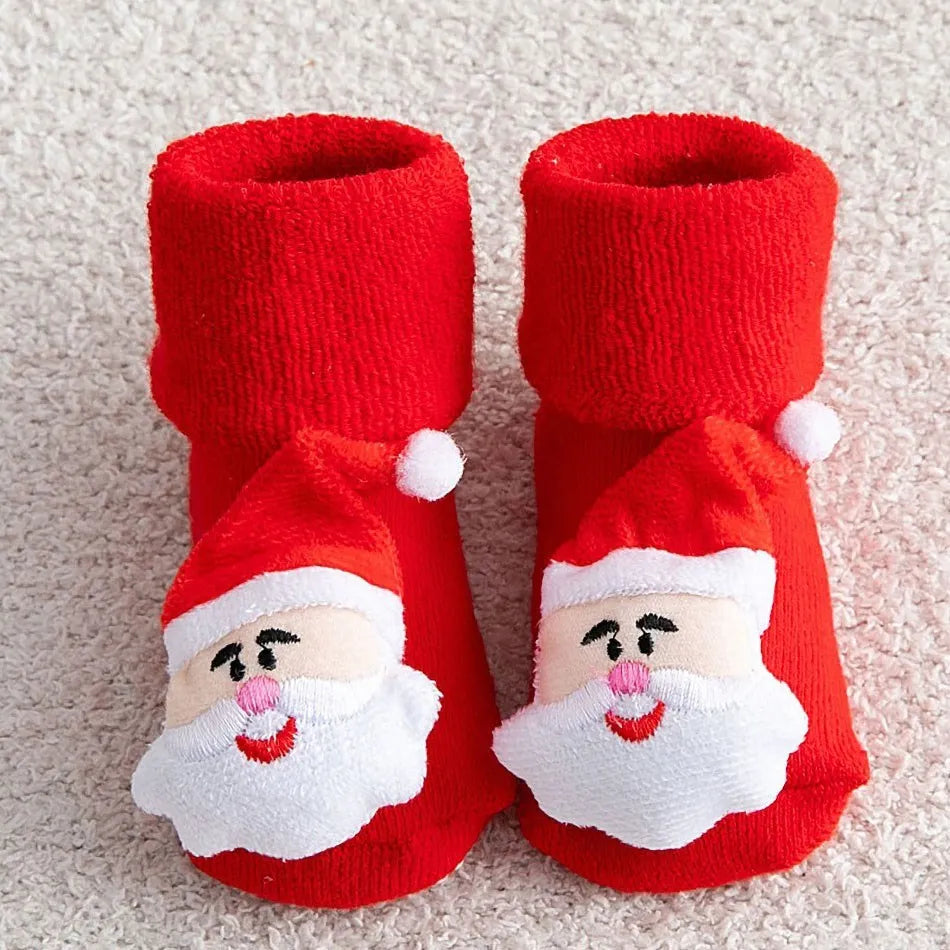 0-3 Years Children Stockings Baby Thickened Terry Xmas Warm Stuff Boy Girl Christmas Winter Clothing Accessories Toddler Socks