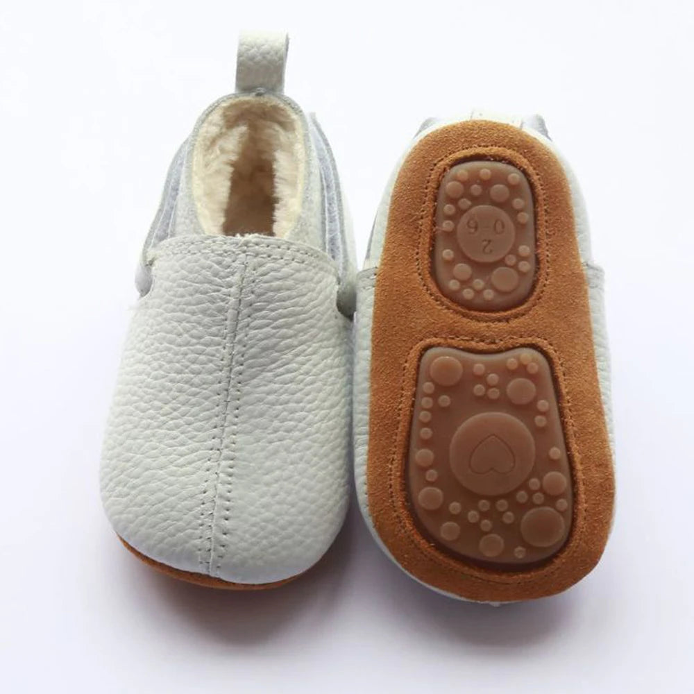 Baby Shoes Toddler Girls Boys Casual Leather Shoes Winter Furry Boot Newborn Infant Barefoot Shoes Sapatato Loafers Items Stuff
