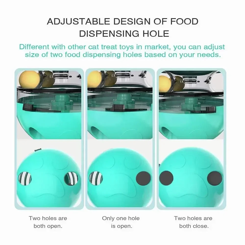 Cat Teasing Stick Tumbler Toy Leakage Food Roller Dispenser Adjustable Snack Rolling Device Interactive Fun Training Pet Cat Toy