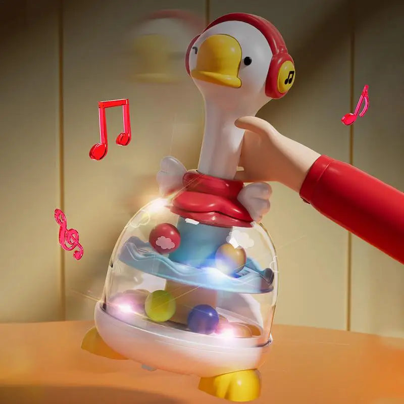 Press And Spin Toys Popping Ball Spinner Toy Sound And Light Ball Jumping Spinner Toy Interactive Rebound Design For Home