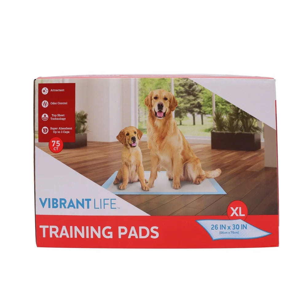 Extra Large Dog Training Pads 26x30 Inches 75 Count Super Absorbent Odor Control Quick Drying Leakproof Attractant Ideal Puppies