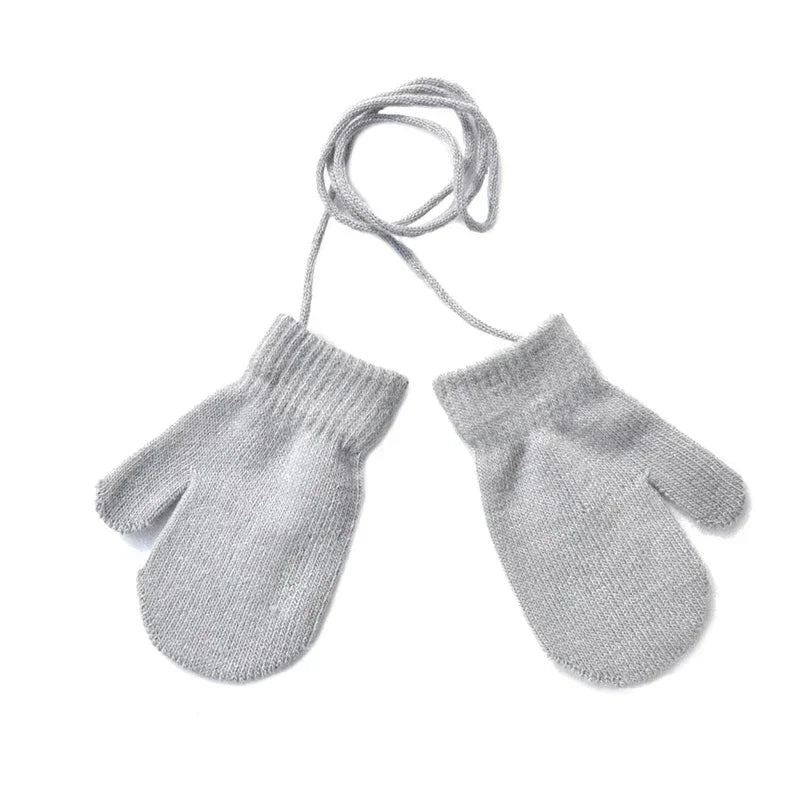 1-3Y Baby Winter Full Finger Gloves - Warm Neck-Hanging Mittens for Toddler Newborn Accessories