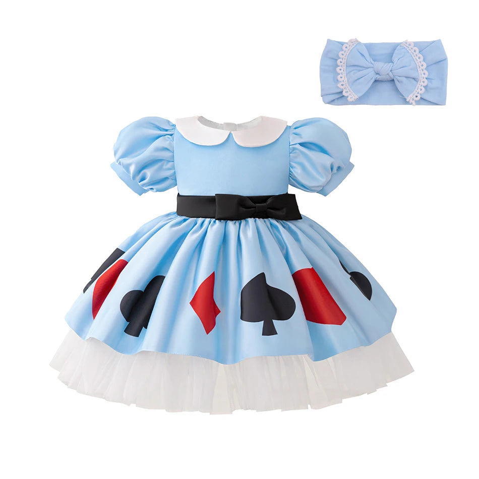 Princess Dress for Baby Girl Children Performance Clothing Baby Birthday Party Puffy Dress With Headband Christmas Costume 6M-3Y