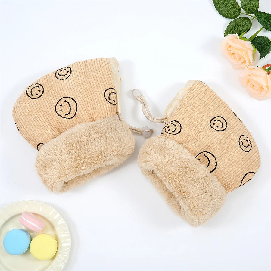 Children's Bicycle Gloves Children's Outdoor Sports Mittens Cartoon Printed Hands Warmer Scooter Gloves for Winter