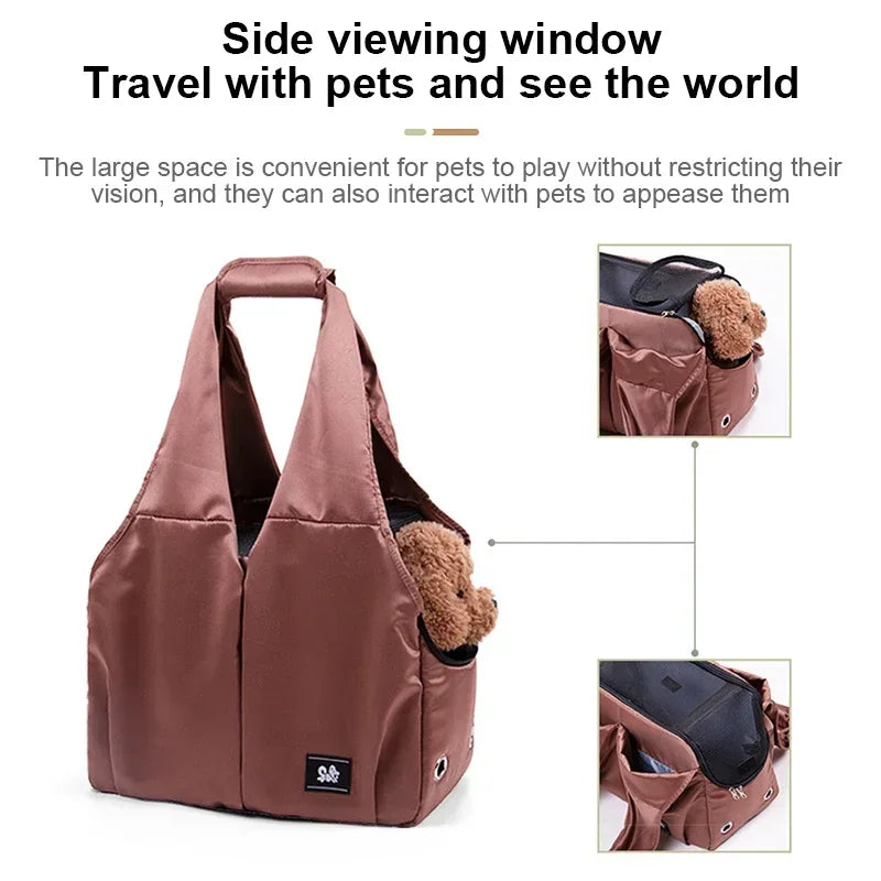 Pet Bag Folding Bags Cats Dog Breathable Folding Travel Cat Handbag Small Waterproof Shoulder Outdoor Carrying Shoulder Bag Dog