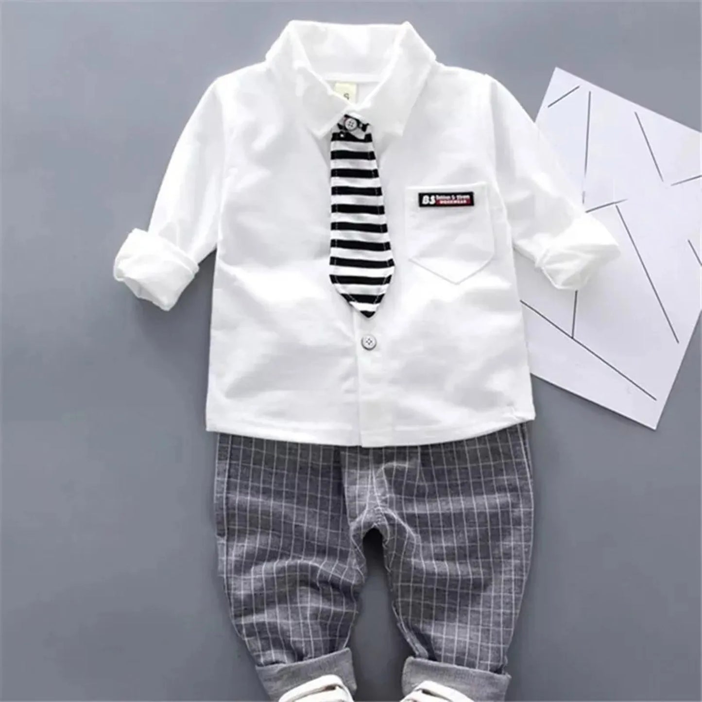 Children Formal Dress Suit Set Flower Boys Wedding Party Performance Costume Kids Vest Pants Shirt Tie Clothes